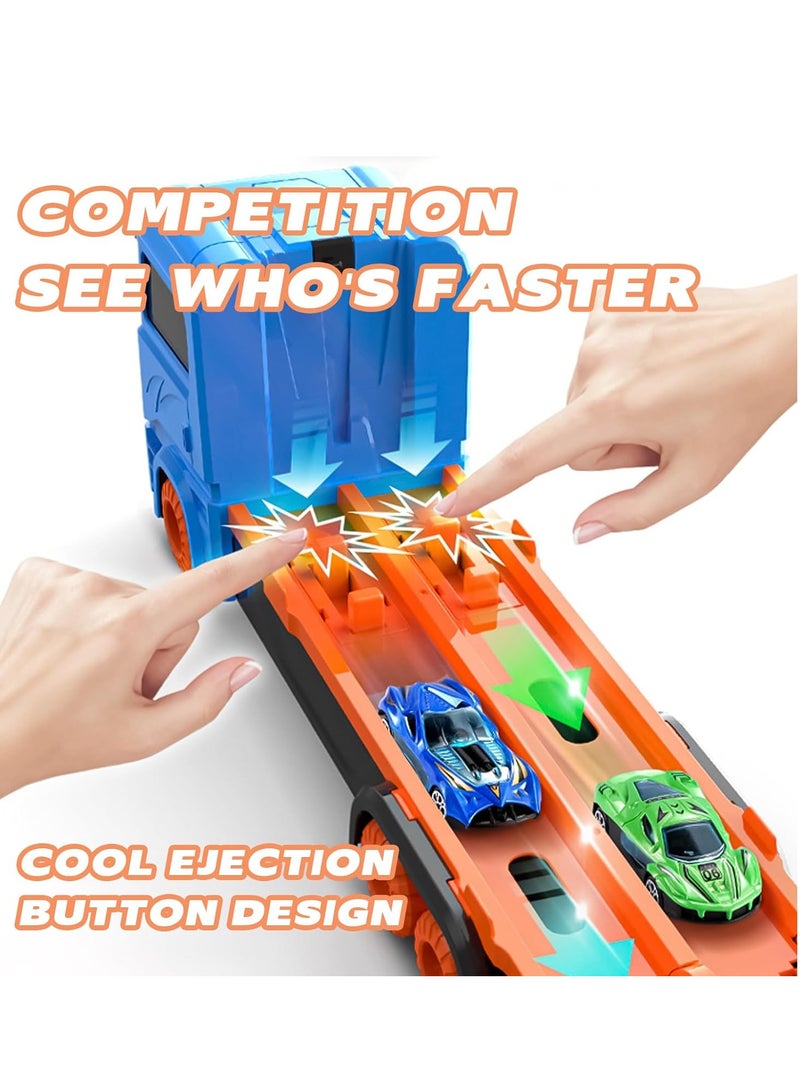 مارلا مول ألعاب أطفال صغار للأولاد بعمر 3 4 4 5 6 سنوات، ألعاب شاحنة نقل 64 بوصة ألعاب شاحنة نقل، ألعاب مضمار سباق سيارات للأطفال، مجموعة ألعاب سيارات للأطفال الصغار مجموعة مضمار للأطفال الأولاد البنات - Image 2