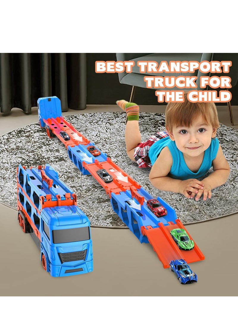 مارلا مول ألعاب أطفال صغار للأولاد بعمر 3 4 4 5 6 سنوات، ألعاب شاحنة نقل 64 بوصة ألعاب شاحنة نقل، ألعاب مضمار سباق سيارات للأطفال، مجموعة ألعاب سيارات للأطفال الصغار مجموعة مضمار للأطفال الأولاد البنات - Image 5