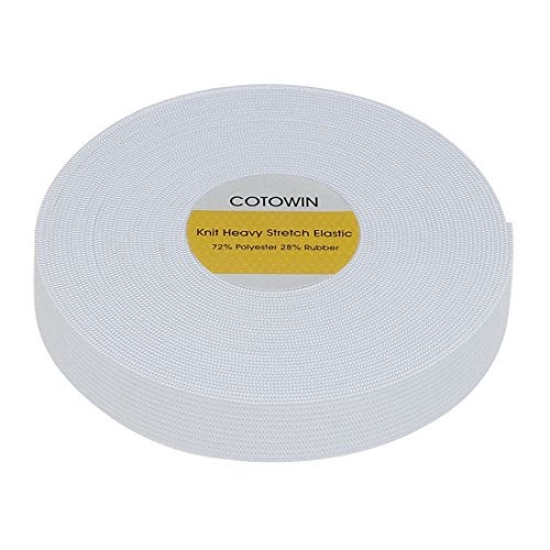 COTOWIN 3/4 Inch Wide White Heavy Stretch Knit Elastic 10 Yards - Image 2