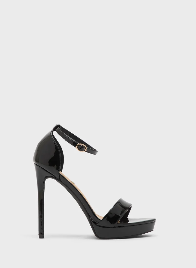 Truffle Patent Strappy Stilleto Sandals