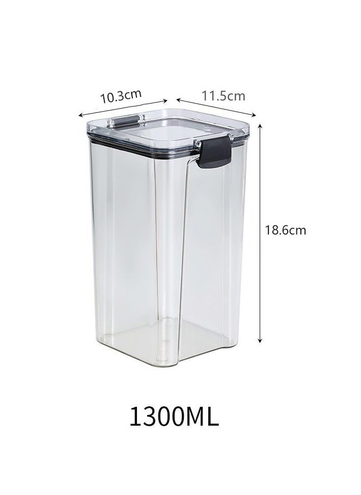 ZIMNEST - Set of 2 pieces 1300ML Airtight Food Storage with Lid, Double Sealed Thick storage Jar, Leak Proof, Easy to Clean, BPA Free, Kitchen and Other Storage - Image 1