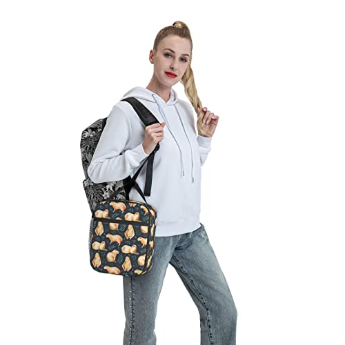 Yilad Capybaras Leaf Lunch Box Insulated Thermal Reusable Lunch Bag Cooler Totes For Men Work Office Picnic Hiking - Image 5