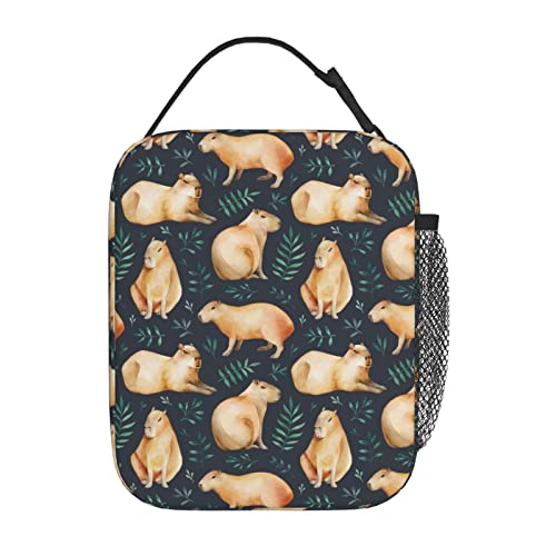 Yilad Capybaras Leaf Lunch Box Insulated Thermal Reusable Lunch Bag Cooler Totes For Men Work Office Picnic Hiking - Image 2