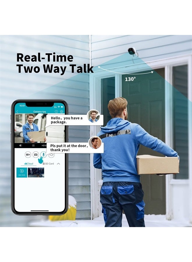 Vimtag Mini G3 Security Camera Outdoor/Indoor with Spotlight, Plug-in HD Full-Color Night Vision Home Cam with AI Human Detection, Weather-Resistant, Cloud/SD Card Storage, Support Alexa & 2.4Ghz WiFi