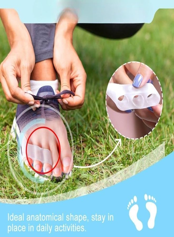 SHOPECOM فاصل عظام أصابع القدم من السيليكون من SHOPECOM، فواصل أصابع قابلة للتعديل، مصحح إبهام القدم الأصلي للرجال والنساء، يفصل ويخفف ألم إبهام القدم ويحافظ على شكل القدم الطبيعي، واقي مريح للقدم (زوج واحد) - Image 5