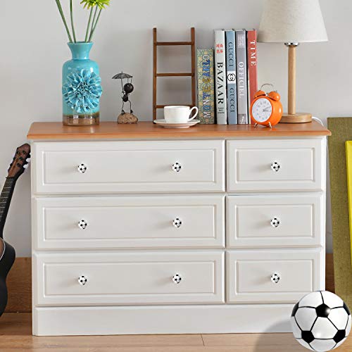 ZILucky Soccer Drawer knobs Ball Sports Party Theme Children and Baby Home Decor Drawer Pulls Handles for Dresser Cupboard Wardrobe Cabinet Kitchen Knobs Pack of 6 (Soccer) - Image 4