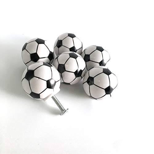 ZILucky Soccer Drawer knobs Ball Sports Party Theme Children and Baby Home Decor Drawer Pulls Handles for Dresser Cupboard Wardrobe Cabinet Kitchen Knobs Pack of 6 (Soccer) - Image 5
