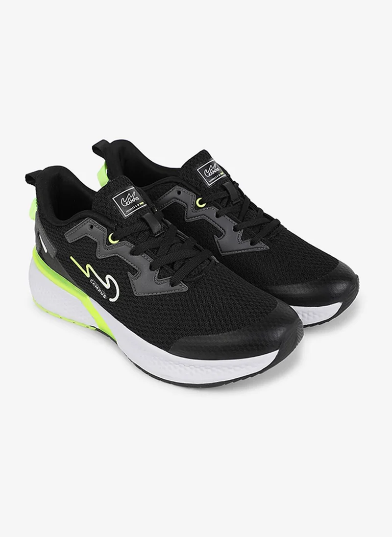 Campus Black Men Camp Paul Pu Cushion Lace-Up Running Shoes-Black for Men | Best Price UAE