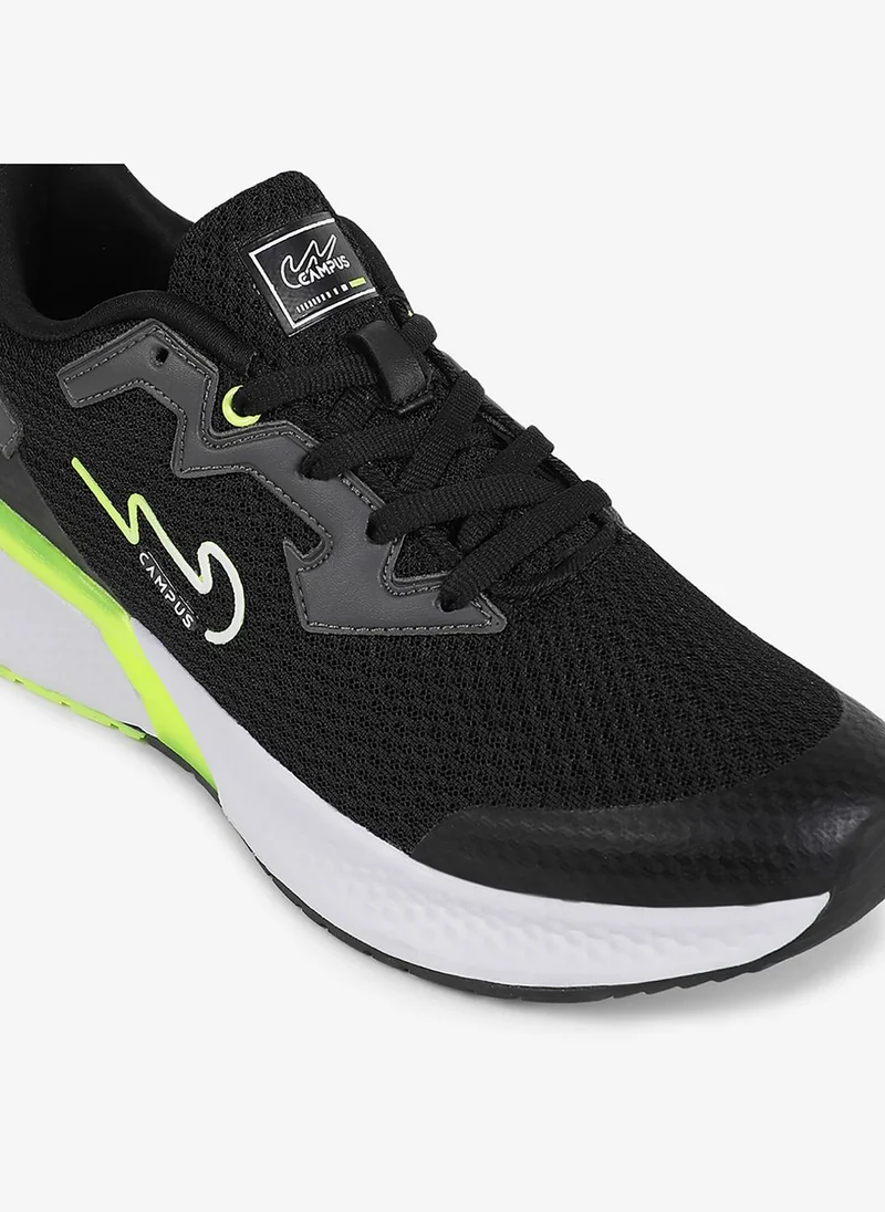 Campus Black Men Camp Paul Pu Cushion Lace-Up Running Shoes-Black for Men | Best Price UAE