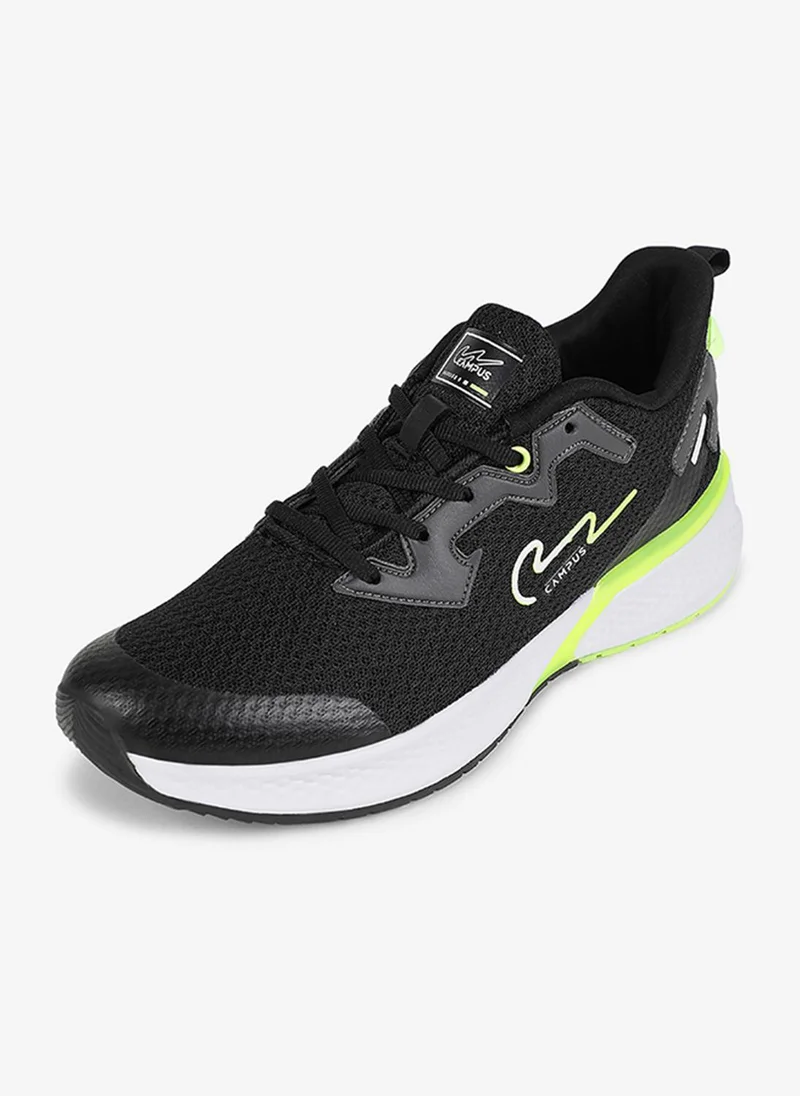 Campus Black Men Camp Paul Pu Cushion Lace-Up Running Shoes-Black for Men | Best Price UAE