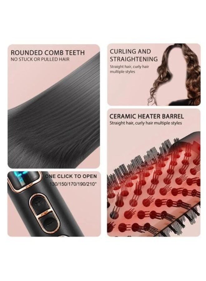 sokany SK-15046 Heated Round Brush – 230°C Digital Hair Straightening & Styling Brush with LCD Display, Rose Gold & Black, Rapid Heating, Auto Shut-Off, Ergonomic 360° Swivel Cord - Image 2