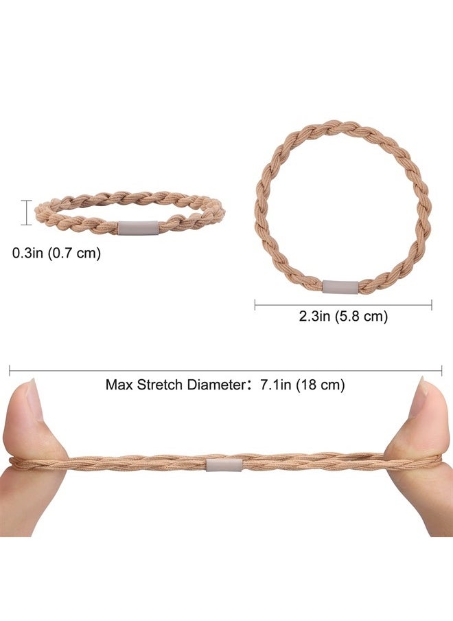 Lolalet - Hair Ties Bracelet Boho Hair Tie for Women Thick Hair, Lolalet Super Cute Soft Braided Hair Elastics Bands, Strong No Pull Nylon Hair Ponytail Holder for Thin Long Curly Hair -16 Pcs, Style A - Image 1