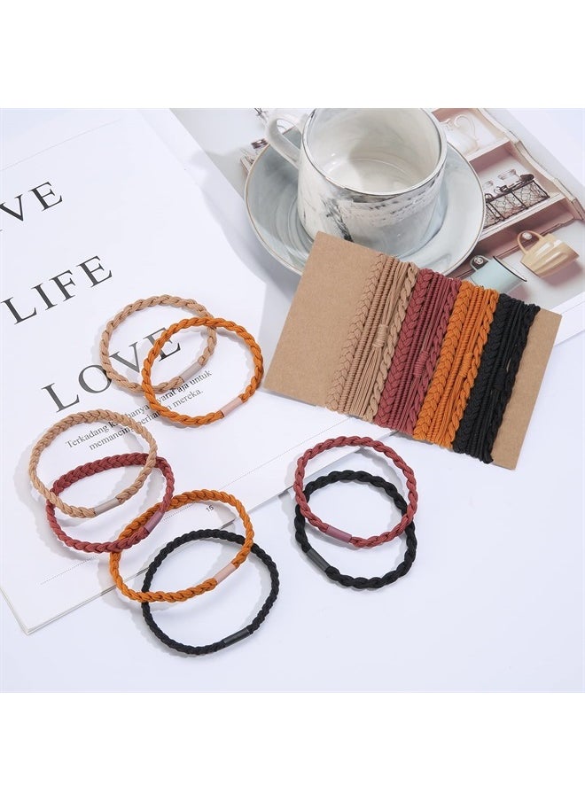 Lolalet - Hair Ties Bracelet Boho Hair Tie for Women Thick Hair, Lolalet Super Cute Soft Braided Hair Elastics Bands, Strong No Pull Nylon Hair Ponytail Holder for Thin Long Curly Hair -16 Pcs, Style A - Image 1