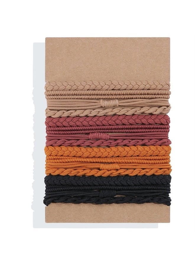 Lolalet - Hair Ties Bracelet Boho Hair Tie for Women Thick Hair, Lolalet Super Cute Soft Braided Hair Elastics Bands, Strong No Pull Nylon Hair Ponytail Holder for Thin Long Curly Hair -16 Pcs, Style A - Image 1