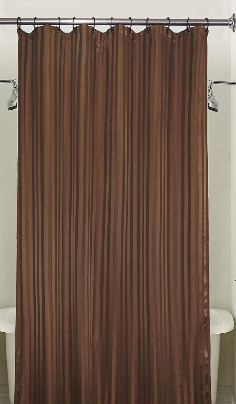 SHAVIN SHAVIN PVC Self Lining Print Bathroom Shower Curtains (Brown, 9 Feet) - Pack of 2, waterproof - Image 3