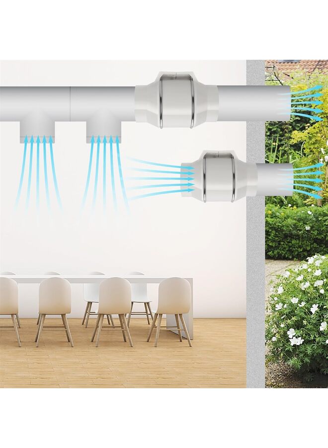 Inline Duct Fan Ventilation Exhaust Blower Fans Duct Fan Efficient Quiet Copper Motor for Ducting Vents Bathroom Kitchen Grow Tents Hydroponics (Size : 4IN) - Image 4