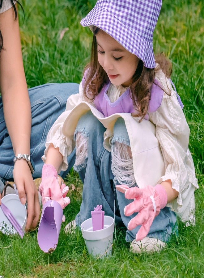 ROBOTIME Kids Gardening Set, 17PCS Toddler Gardening Tools, Toddler Gardening Set with Apron, Hat, Gloves, Watering Can & Tool Bag - Outdoor Play Garden Kit for Kids for Hands-On Learning (Purple) - Image 5