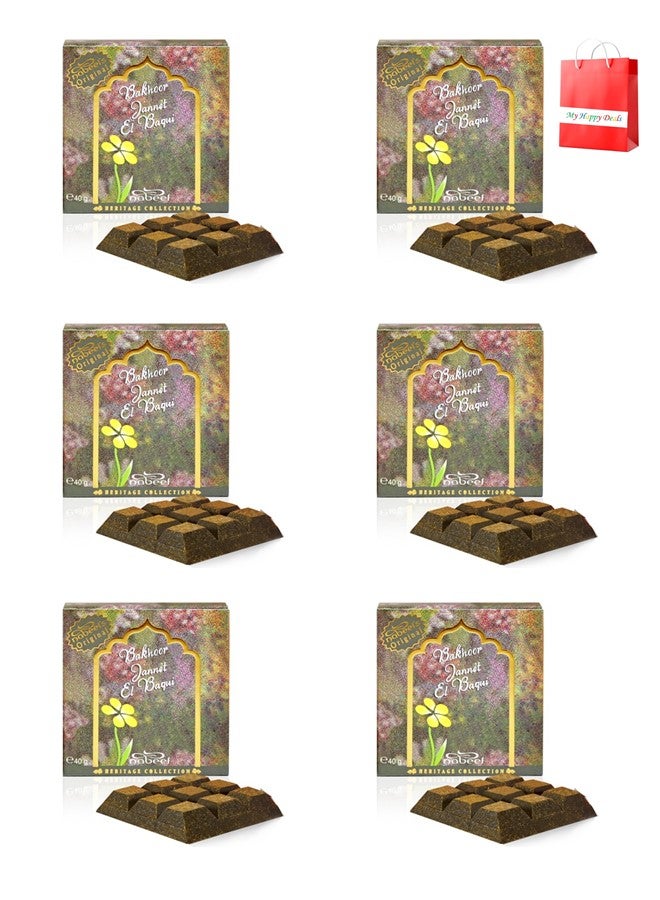 Nabeel 6 Pcs Nabeel Jannet El Baqui  Bakhoor Incense 40 GM - Image 1