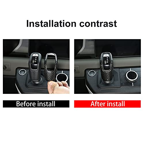 YIWANG Carbon Fiber Style ABS Car Center Gear Shift Head Cover Trim for Land Rover Defender 90 110 2020-2022 Auto Accessories (100% Real Carbon Fiber) - Image 2