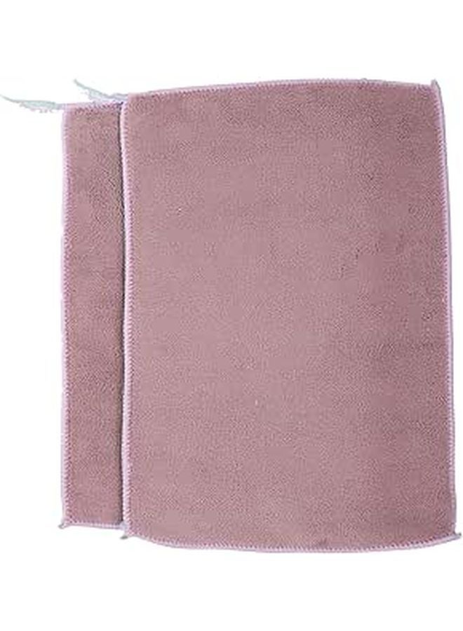 Double Layer Microfiber Kitchen Towels 2 Pack Absorbent Dish Cloths With Hanging Loop - Image 1