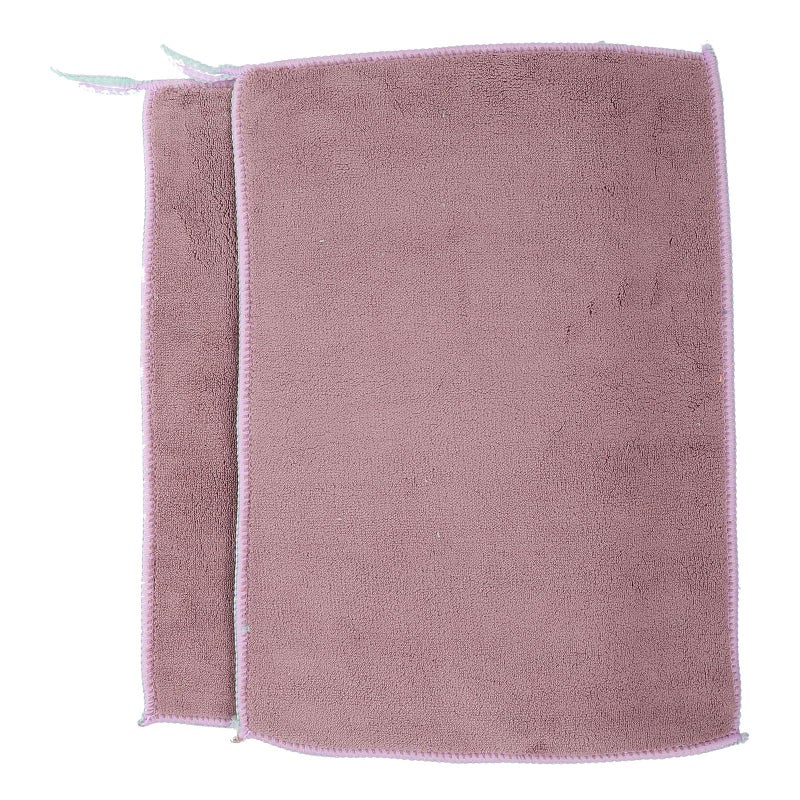Double Layer Microfiber Kitchen Towels 2 Pack Absorbent Dish Cloths With Hanging Loop - Image 2