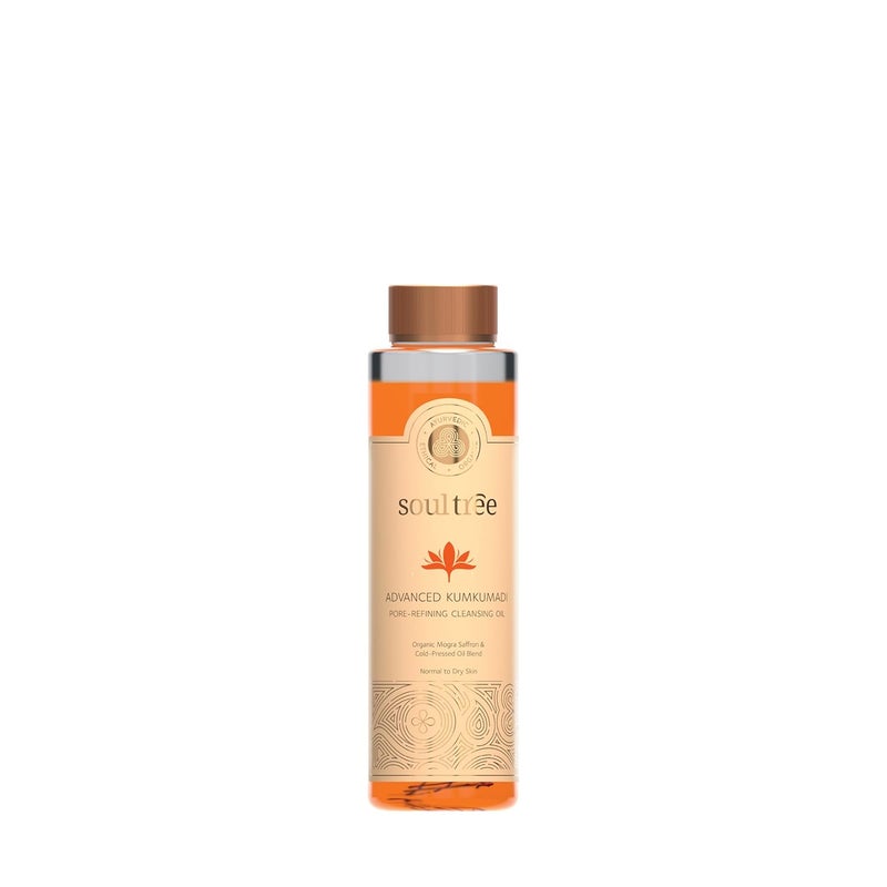 Soultree Advanced Kumkumadi PoreRefining Cleansing Oil 100 Organic Mogra Saffron ColdPressed Oil Blend Normal to Dry Skin 105ml - Image 1
