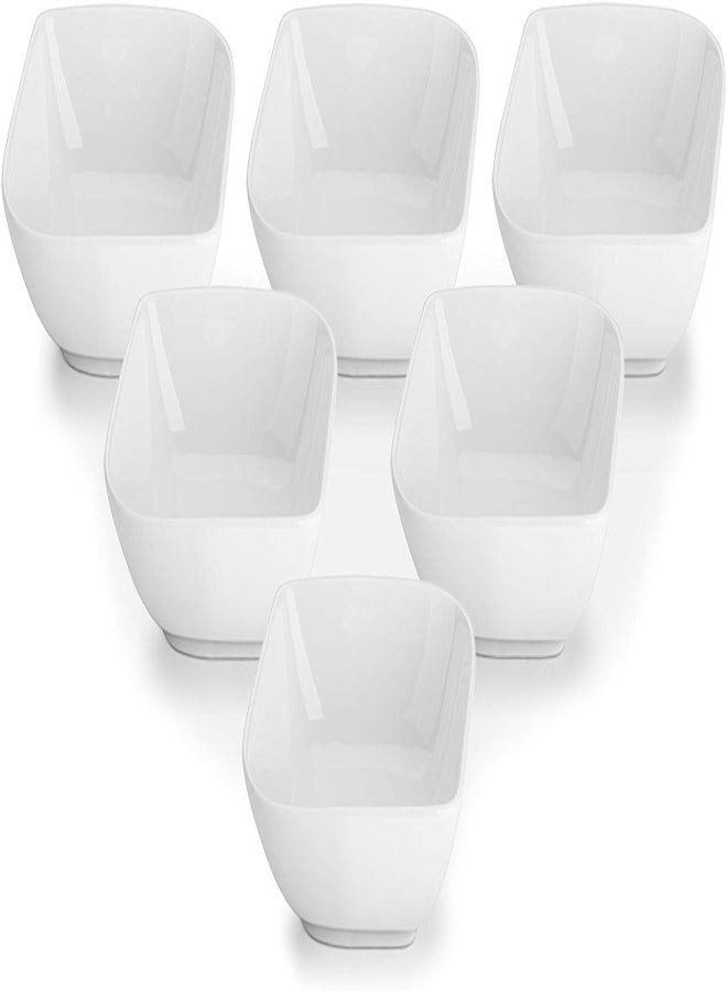 AKDC Dowan Souffle Ramekins, 240Ml Porcelain Ramekin Dishes Ovenproof- Set Of 6, 11X11X5Cm, White, Stylish Square - Image 4