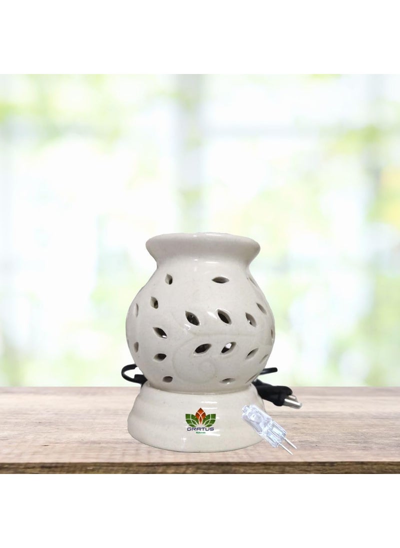 Gratus Naturals Gratus Naturals Matki Shape Ceramic Electric Aroma Diffuser Oil Warmer Decorative Diffuser for Home Water Capacity 45ml  - Image 1