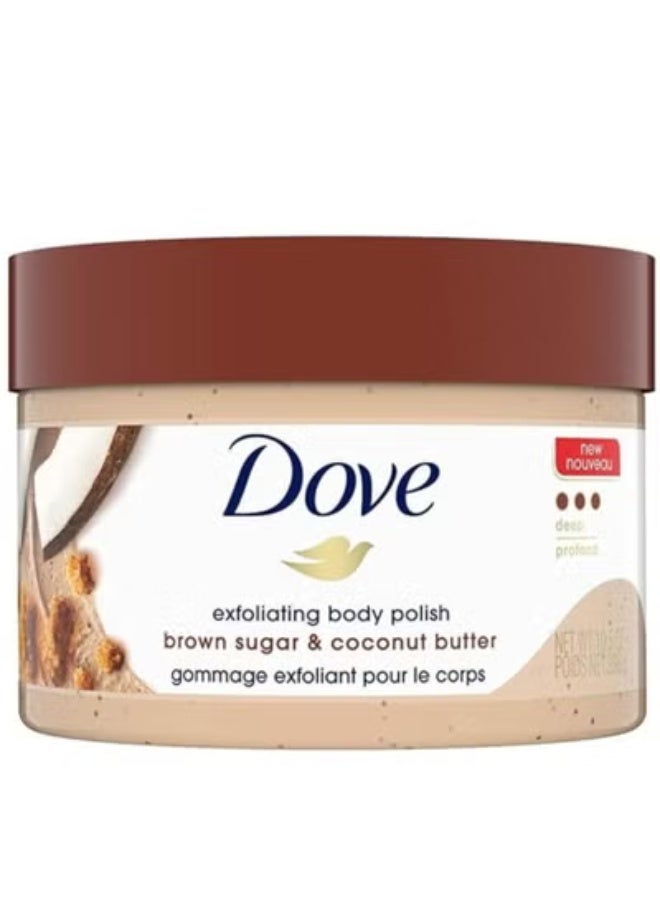 دوف مقشر السكر البني وزبدة جوز الهند للحصول على بشرة ناعمة وحريرية مقشر الجسم ويعيد المغذيات الطبيعية للبشرة 298 جم
