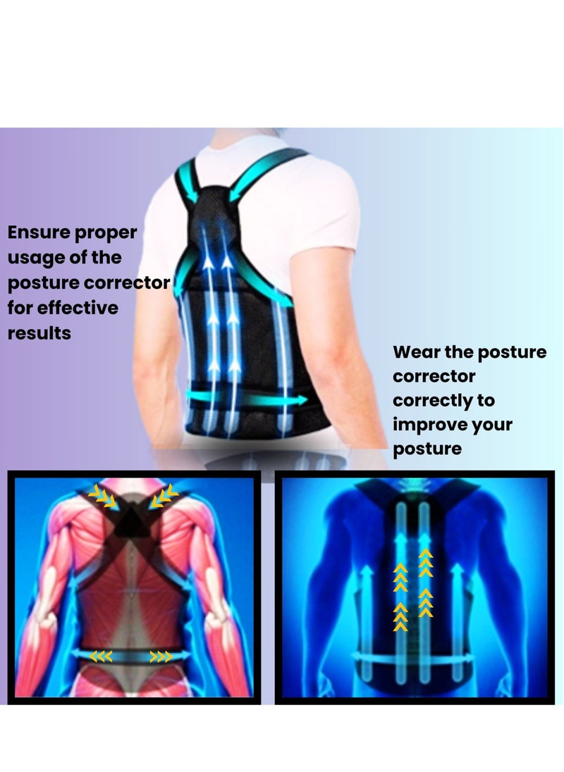ABJ ABJ Posture Corrector Back Brace Adjustable Full Back Support Upper and Lower Back Pain Relief Posture Corrector for Women and Men Corrects Scoliosis, Hunchback, and Thoracic Spine Alignment  - Image 4