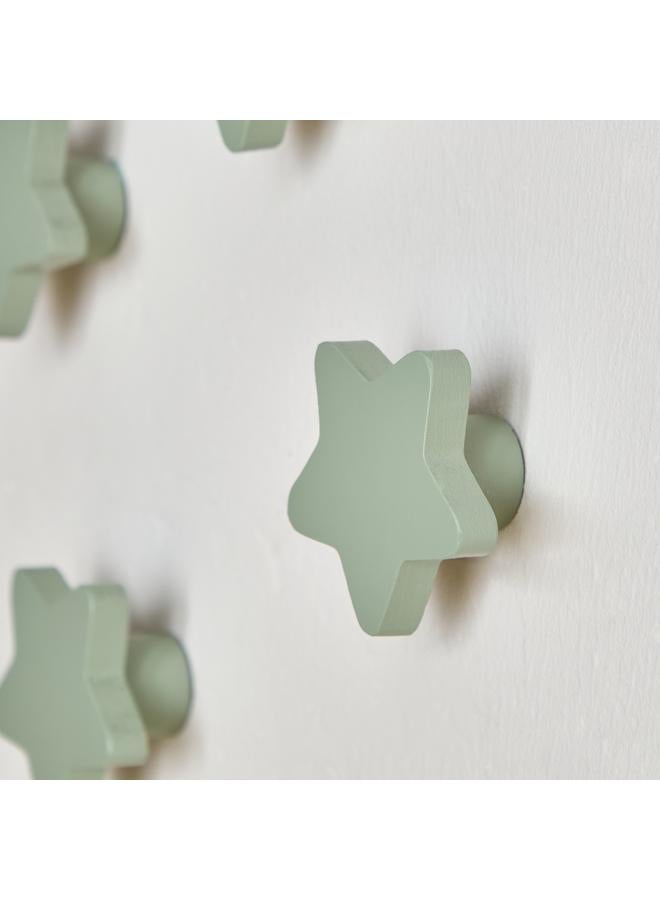 Home Box Star Shaped 4-Piece Wooden Wall Hook Set - 6x3x6 cm - Image 3
