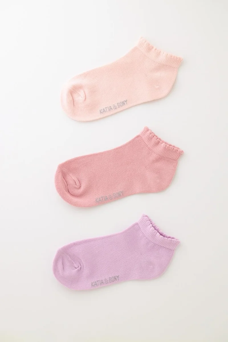 Katia&Bony Katia&Bony Kids 3-Piece Cotton Booties Socks
