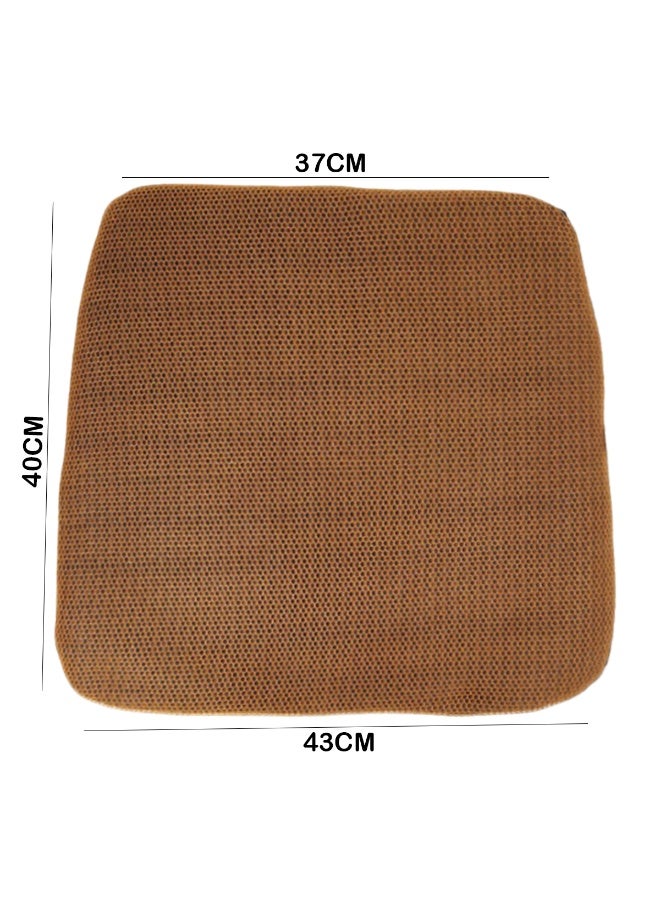 3 اكس ار وسادة جل 3XR فاخرة لتحديد شكل الأرداف لتوفير الراحة طوال اليوم وتخفيف الضغط، وسادة مقعد مريحة للاستخدام في كرسي المكتب والسيارة والكراسي المتحركة والمنزل، غطاء شبكي بني مسامي لتقليل التوتر | مساحة المقعد 40 × 43 سم - عرض الظهر 37 سم - Image 2