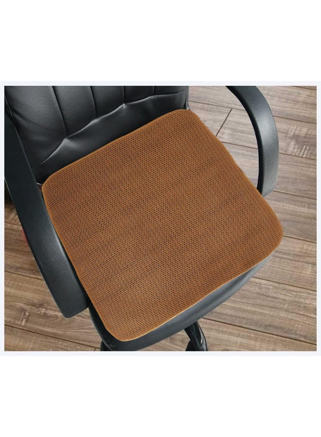 3 اكس ار وسادة جل 3XR فاخرة لتحديد شكل الأرداف لتوفير الراحة طوال اليوم وتخفيف الضغط، وسادة مقعد مريحة للاستخدام في كرسي المكتب والسيارة والكراسي المتحركة والمنزل، غطاء شبكي بني مسامي لتقليل التوتر | مساحة المقعد 40 × 43 سم - عرض الظهر 37 سم - Image 4