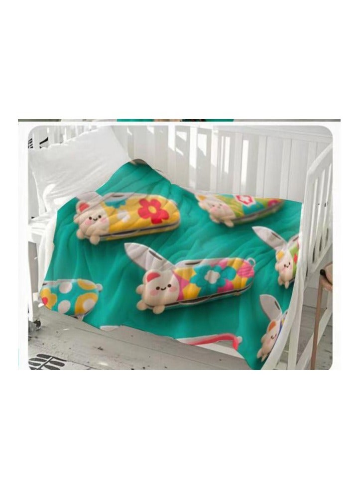 عام بطانية رقيقة من الفانيلا الكرتونية للأطفال أو الطلاب (دافئة ومريحة ومناسبة للنوم والألعاب) 100 سم * 150 سم - 1029 - Image 3