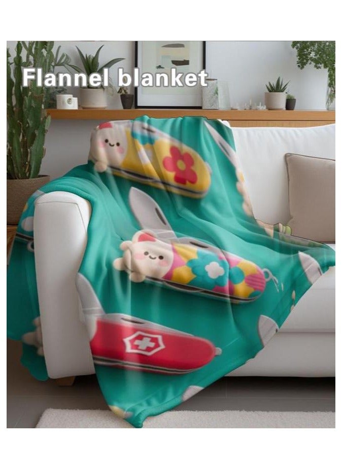 عام بطانية رقيقة من الفانيلا الكرتونية للأطفال أو الطلاب (دافئة ومريحة ومناسبة للنوم والألعاب) 100 سم * 150 سم - 1029 - Image 5