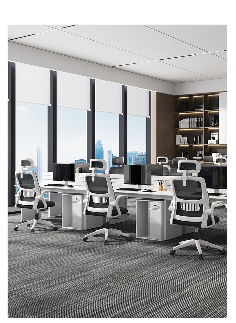 بينغ جنرال كرسي مكتبي ، كرسي مكتب تنفس شبكة كرسي مكتب أسود / أبيض - Image 3