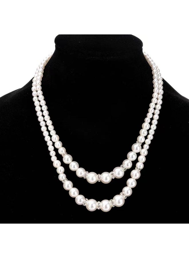 NIBEMINENT Fashionable Faux Pearl Beaded Necklace