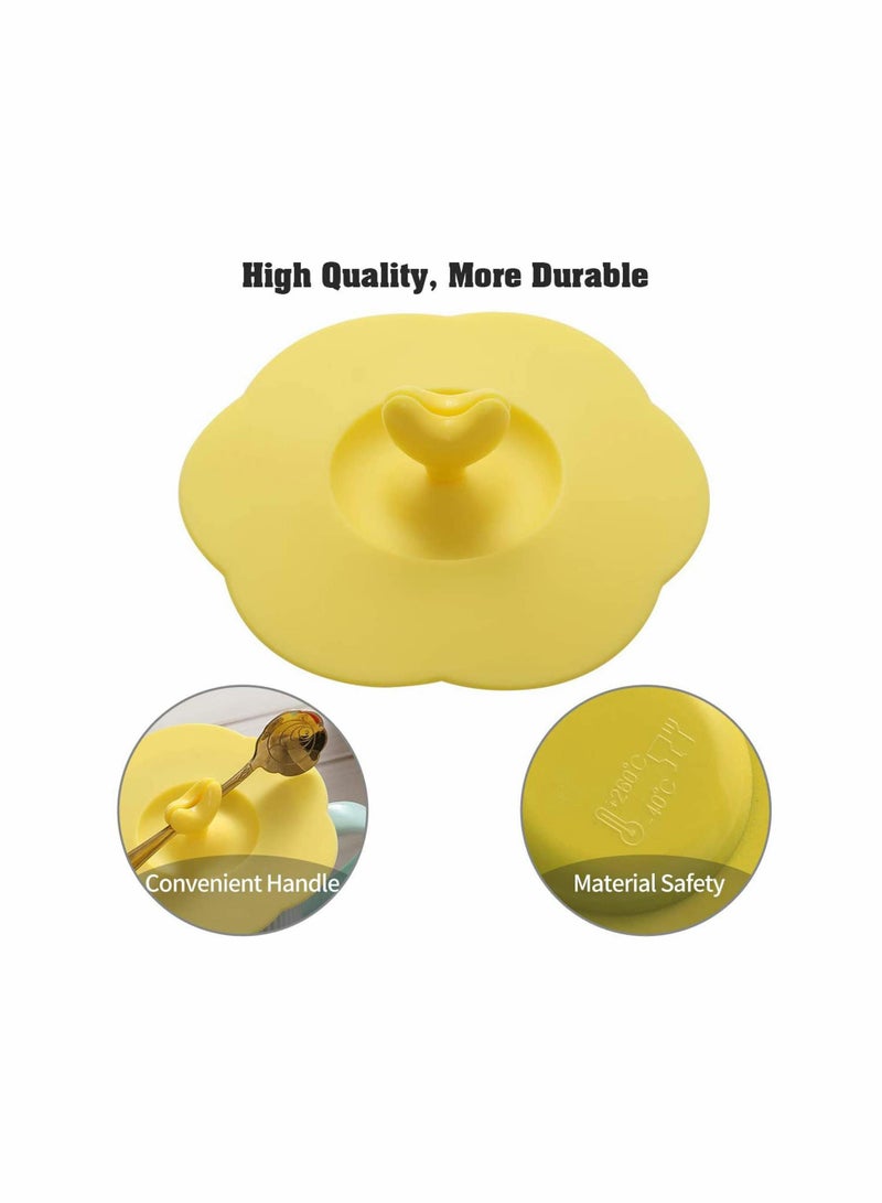 Excefore Silicone Cup Lid, 4Pcs Multicolored Lids for Mugs, Tea Pots, Flexible Mug Covers, Hot Cup Lids for Coffee and Tea, Anti Dust Airtight Seal Silicone Drink Hot Cup Lid Dust-Proof - Image 3