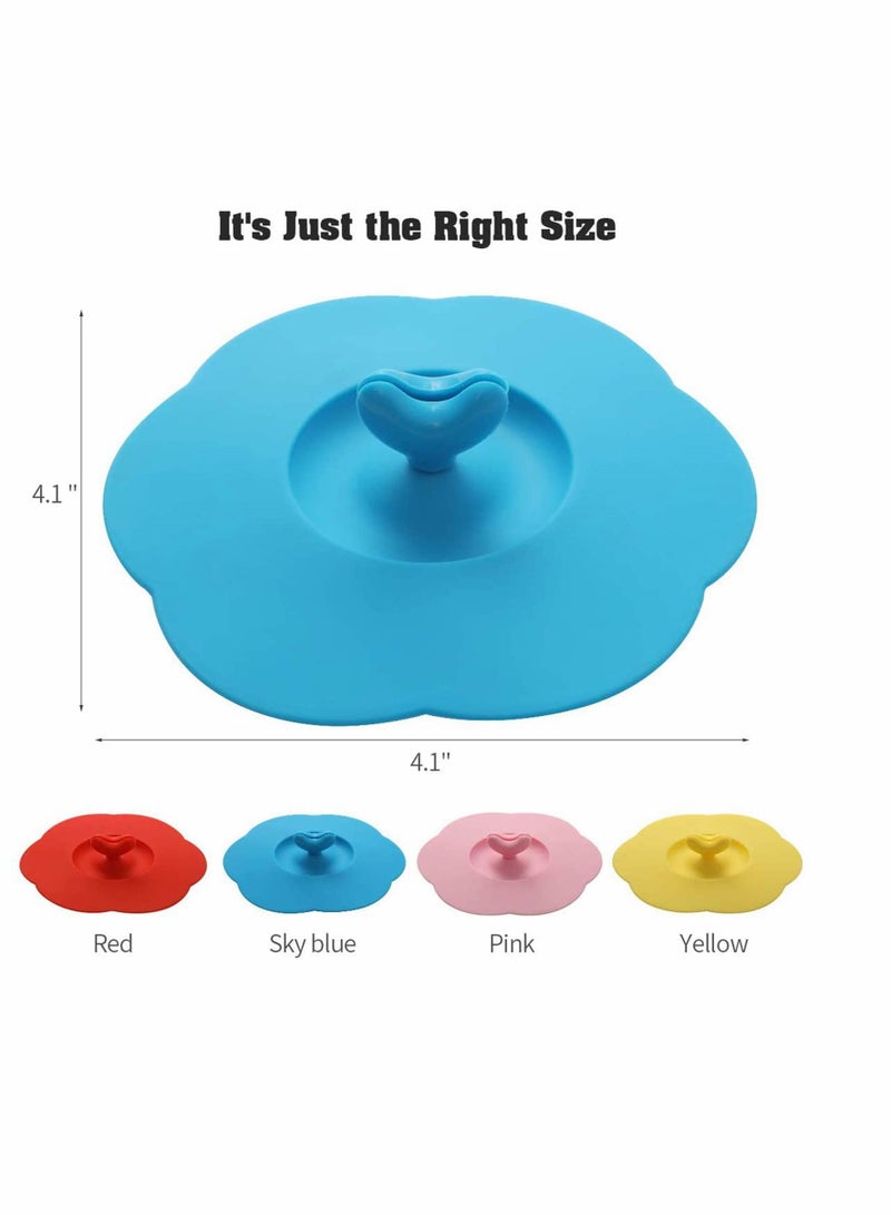 Excefore Silicone Cup Lid, 4Pcs Multicolored Lids for Mugs, Tea Pots, Flexible Mug Covers, Hot Cup Lids for Coffee and Tea, Anti Dust Airtight Seal Silicone Drink Hot Cup Lid Dust-Proof - Image 4
