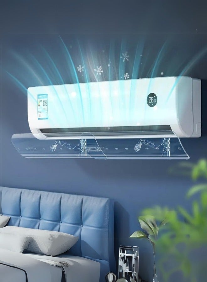BKMax Split Air Conditioner Deflector, Easy Installation, Adjustable Size, Fit All Types & Sizes, wall-mounted A/C air deflector, cooling air direction guide. (Glassy Bottom Mount, Clear) - Image 1