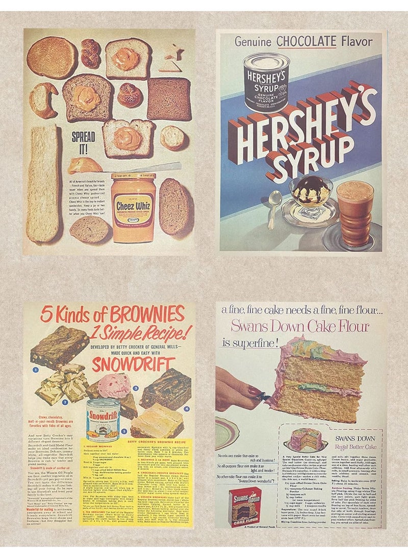 Y&D 14pcs Vintage Food Pictorial Aesthetic Picture for Wall Collage,vintage Cream Art Collage Print Kit,aesthetic Indie Room Decor, Decor Posters Girls Boys  - Image 2