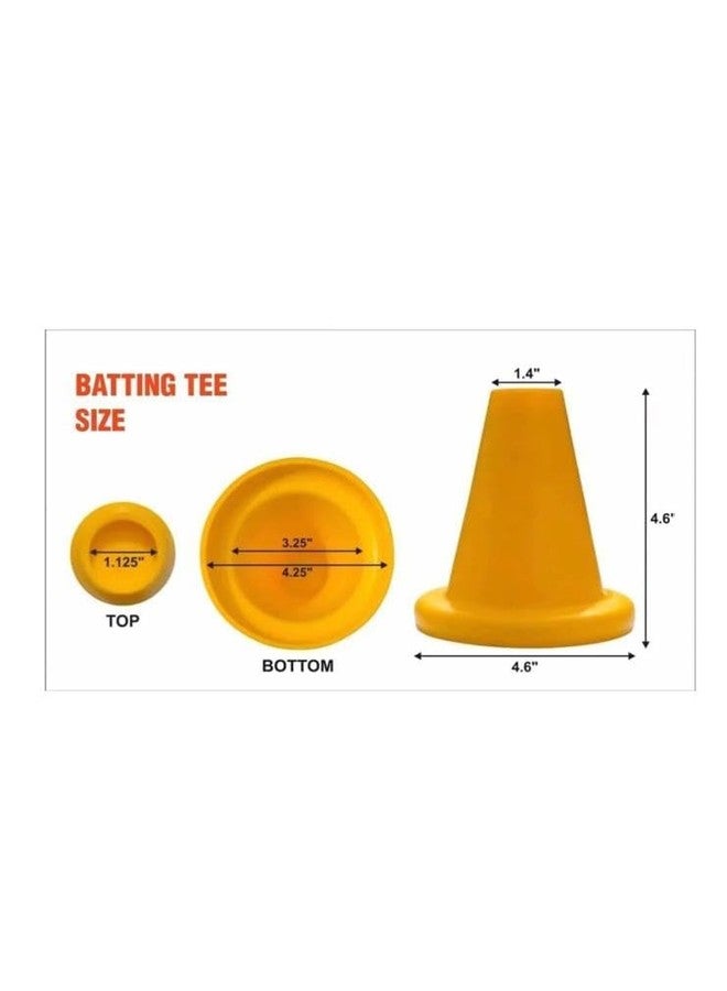 MRT SPORTS Rubber Cricket Batting Tee Cone for Batting Practice, Pack of 3 (Yellow) - Image 4