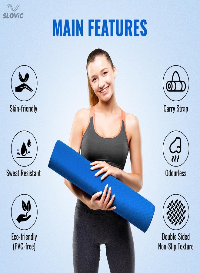 Slovic Yoga Mat for Women [4 MM] | Exercise Mat for Home | Non-Slip Yoga Mat for Men | Workout Mat For Kids | Gym Mat for Indoor Excercise | EVA - Image 2