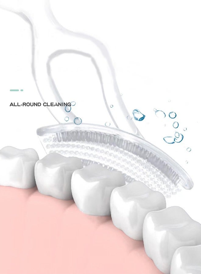 العناية بالفم فرشاة أسنان الطفل الأولى ، شعيرات سيليكون ناعمة تنظف الأسنان واللثة بلطف ، للأعمار من 4+ أشهر ، شفافة ، 2 قطعة - Image 5