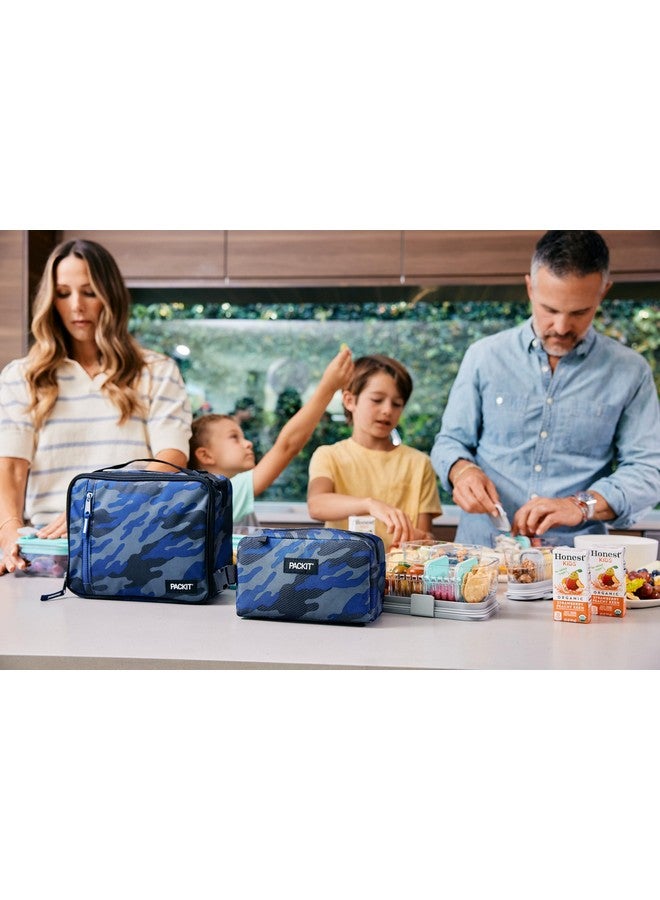 PACKIT PackIt Freezable Classic Lunch Box, Blue Camo, Built with EcoFreeze Technology, Collapsible, Reusable, Zip Closure With Zip Front Pocket and Buckle Handle, Designed for Lunches  - Image 5
