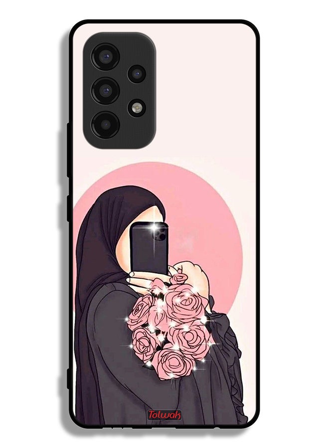Tolwak Samsung Galaxy A53 5G Protective Case Cover Making Selfies While Holding Flowers Art - Image 1