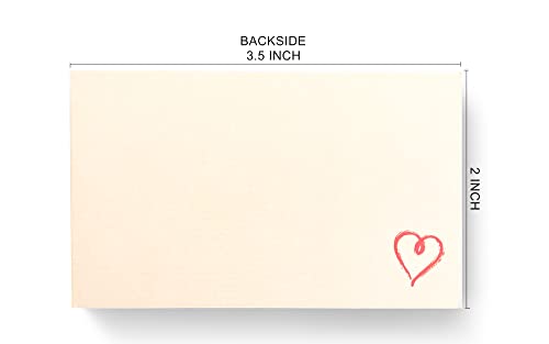 RXBC2011 100 Little Thank You Cards Gold Heart Design Bulk Thank you Notes for All Occasions 3.5 x 2 Inch Creamy - Image 3