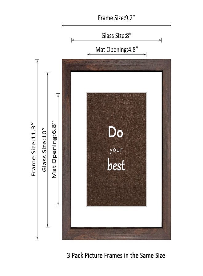 DEKWINN 8x10 Picture Frame Set of 3 for Pictures 5x7 with Mat or 8x10 Without Mat, Wall or Tabletop Gallery Photo Frames Black FDE-PS275-8X10-WAL3 - Image 2
