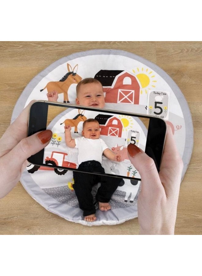 بيرنتس تشويس سجادة لعب من اختيار الوالدين مع بطاقات تحديد، للأولاد والبنات، وقت الاستلقاء على البطن (المزرعة) - Image 4